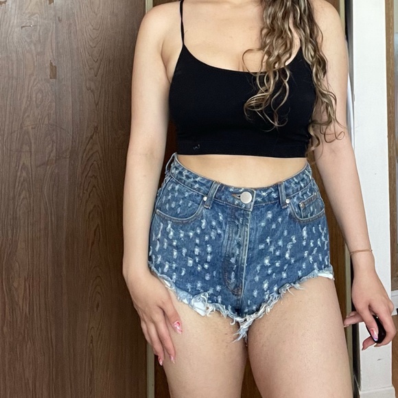 Extreme Distressed Denim Festival Shorts - Picture 4 of 4
